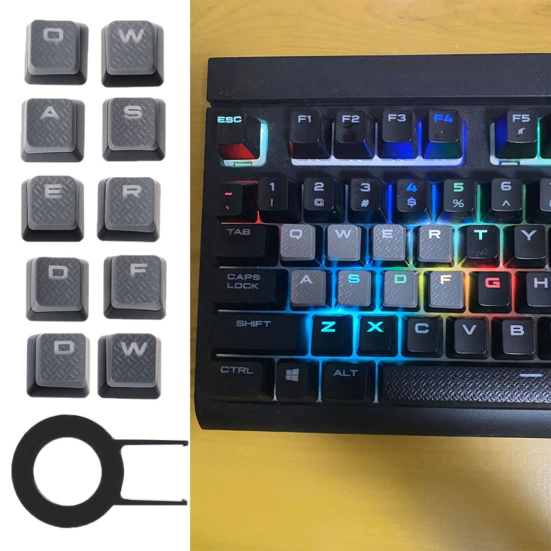 Gaming Accessories Aesthetic - Teclas retroiluminadas antideslizantes, 10 teclas, para