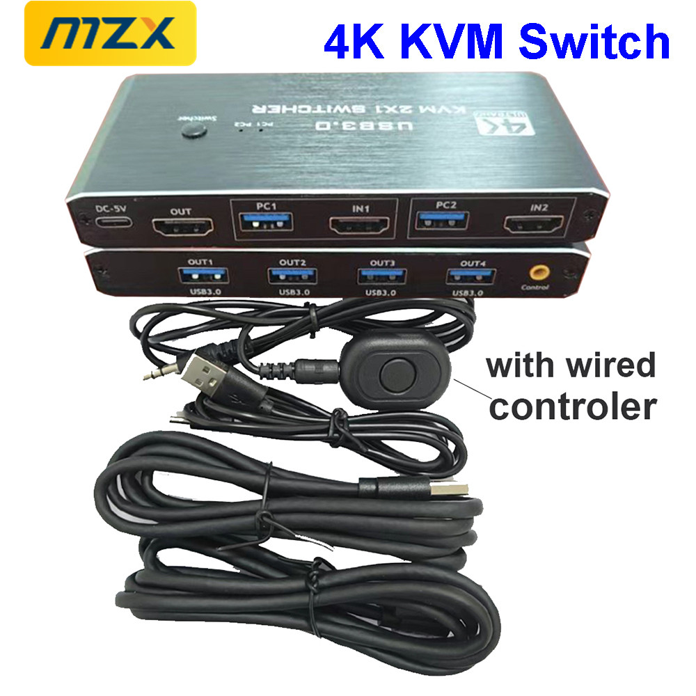 Gaming Accessories Rack - Conmutador KVM 4K 60Hz, Hub USB
