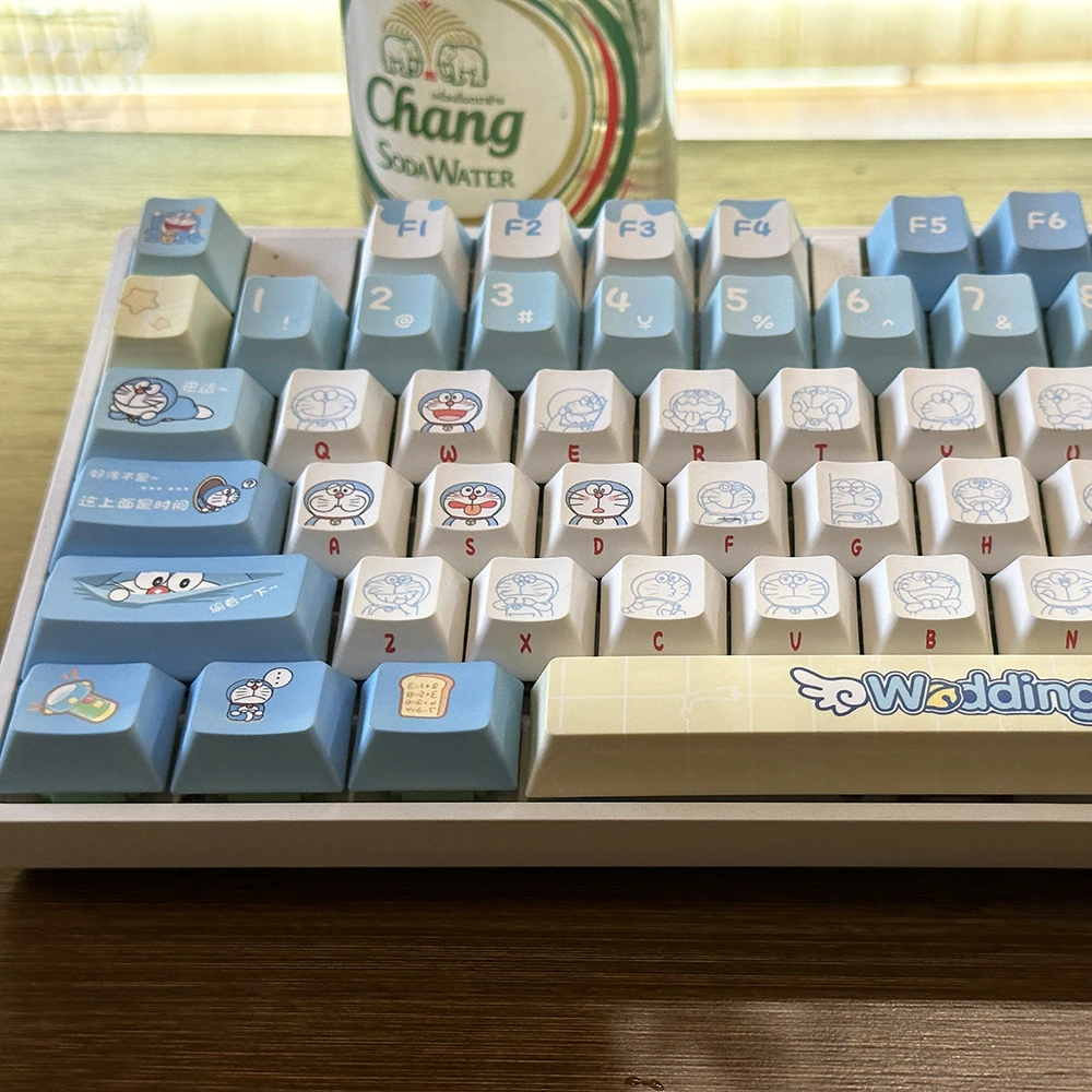 Gaming Accessories Aesthetic - Teclas originales de Doraemon, 120 teclas,